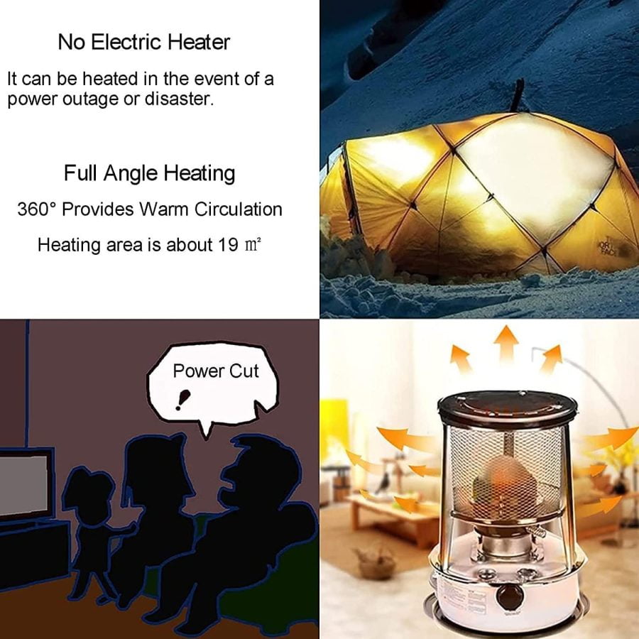 GBEN 2600W Kerosene Space Stove Heater Heaters Emergency Camping Heaters for Tents, Adjustable Firepower, for Office Room Desk Indoor Outdoor 22.9.26 (Color : 6l) - Image 2