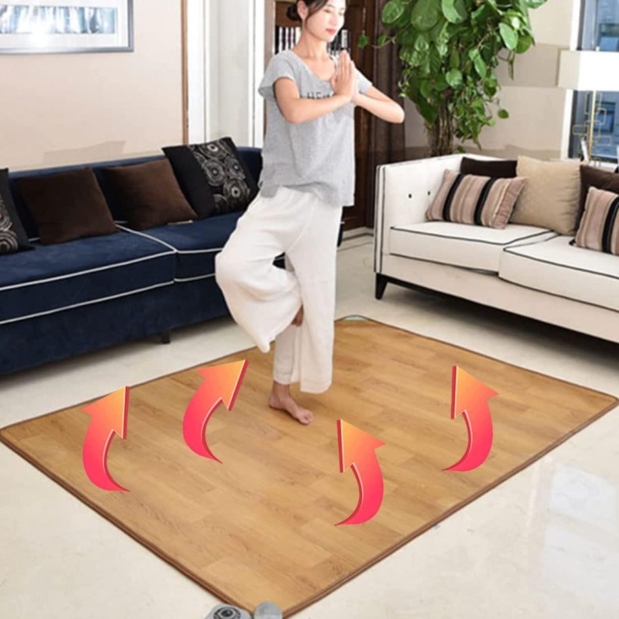 Heated Floor Mat, Graphene Electric Heating Carpet, Electric Heating Warm Rug, 3s Fast Heating, Foot Warmer Pads Under Desks for Home Office Dormitory,50 * 150cm