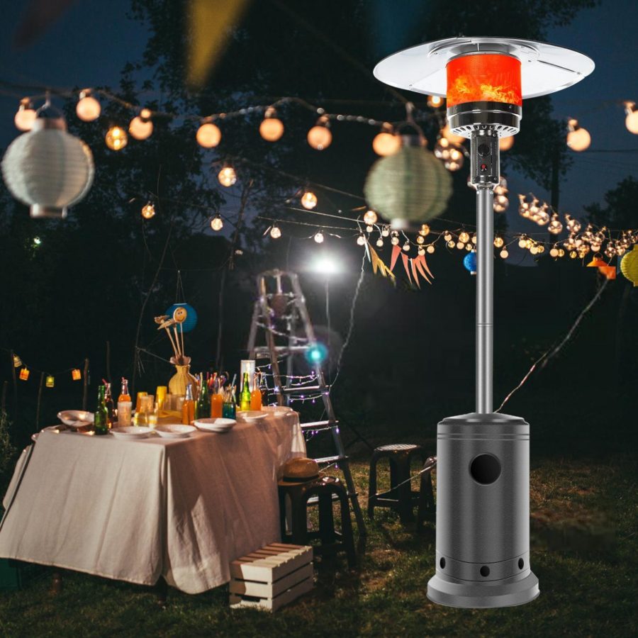 Follure Patio Heater,Space Heater,Propane Heater,46,000 BTU Pyrami-d Flame Outdoor Heater Propane Heater With Wheel,Gray - Image 6