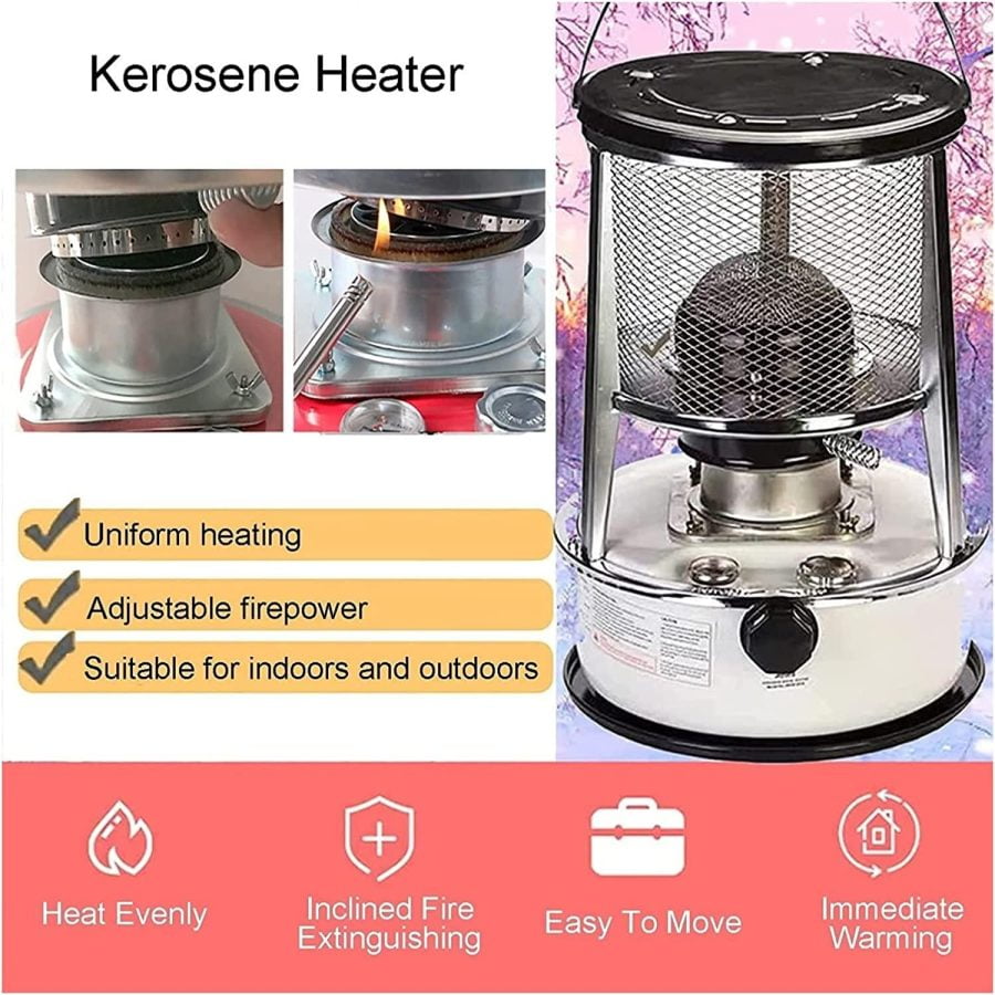 GBEN Portable Kerosene Heaters Use Emergency Heater, Camping Heater, Non Electric Heaters for Indoor, Adjustable Firepower for Ice Fishing Backpacking Hiking Hunting Survival 22.9.26 (Color : 4.6l) - Image 4