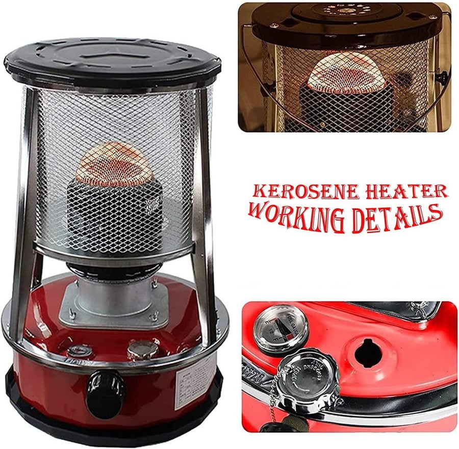 High Efficiency Kerosene Heater, Portable Indoor Kerosene Stove, Automatic Fire Extinguisher Fall Prevention Radiant Heater for Terrace Camping (Volume: 4.6L) - Image 4