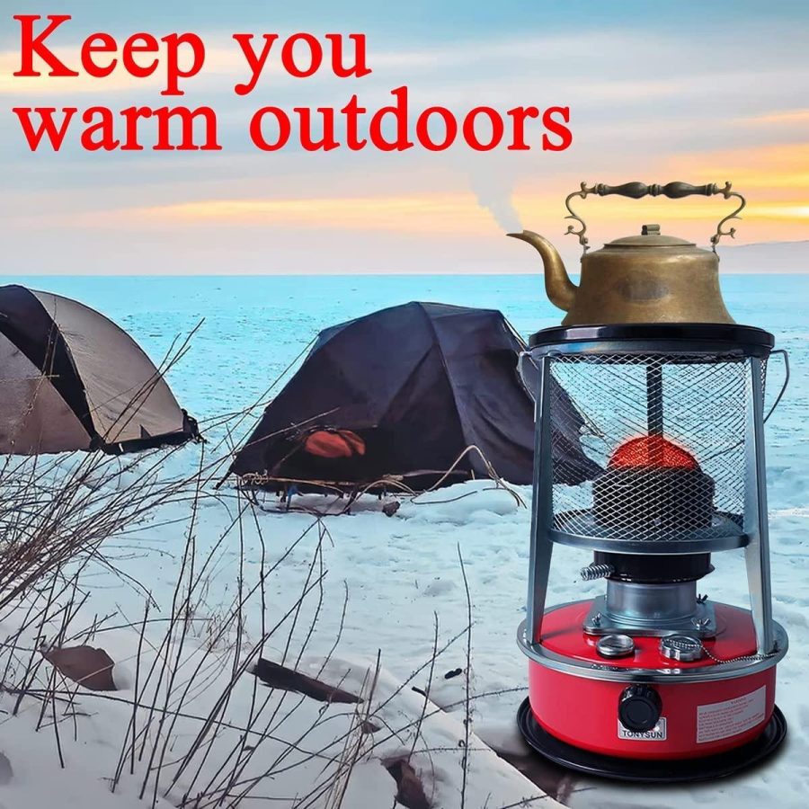 4.6L Kerosene Stove Inside Burner, Heating Area: Approx. 20sqm, Mobile Radiant Heater Emergency Stove with 6 Wicks, Portable Tent Heater for Patio Camping Greenhouse (Color : Red) - Image 4