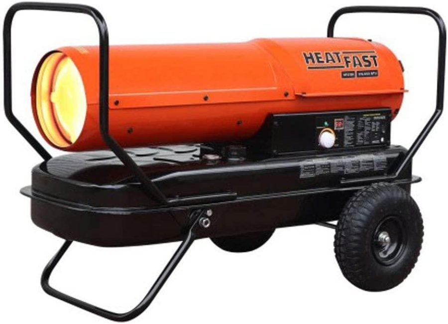 HeatFast HF215K Portable Home, Jobsite, Construction Site Forced Air Kerosene/Diesel Salamander Torpedo Space Heater with Thermostat Temperature Control, 215,000 BTU, orange