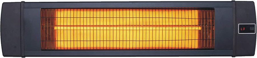 Hanover HAN1041IC-BLK-34.6 in Modern Efficient Steel Electric Heater-3 Heat Settings, Up to 1500W, Black