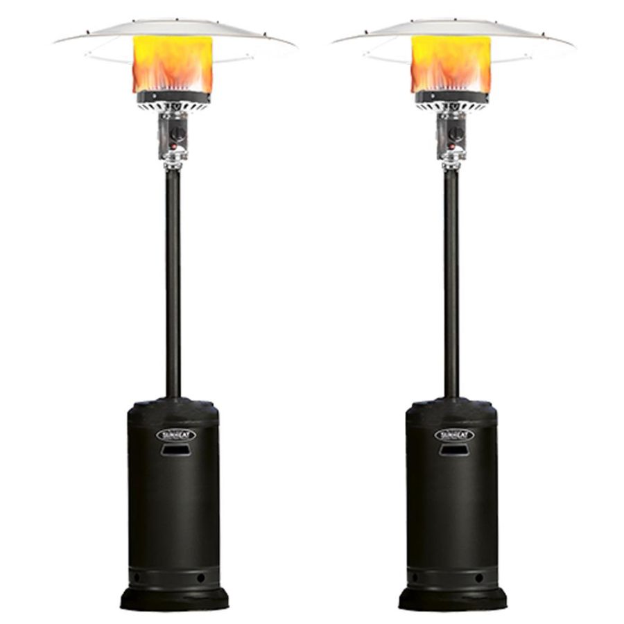 SUNHEAT 99607 46,000 BTU Umbrella Propane Patio Heater, Black (2-Pack)