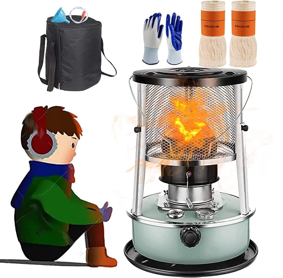 Indoor Kerosene Heater, Kerosene Heater, Mobile Heater Without Electricity Indoors, Efficient Kerosene Heater Indoors, Portable Kerosene Heater for Camping, Tent Heater, Radiant Heater with 2 Wicks