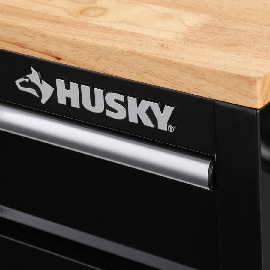 Husky 72 in. 18-Drawer Mobile Workbench with Solid Wood Top, Black-HOTC7218B11MYS - Image 9