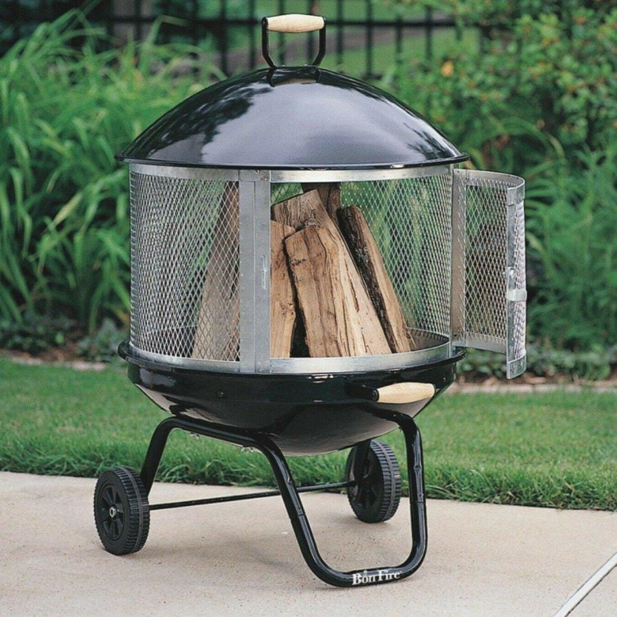 Portable Outdoor Backyard Wood Fire Pit On Wheels - Image 2