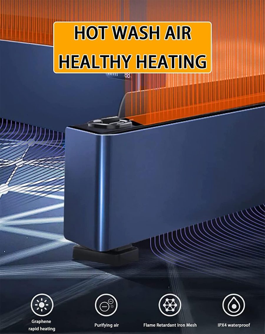 DUTUI Skirting Heaters Fast-Heating Large-Area Graphene Electric Heaters for Home Use Movable Floor Heating Convection Radiators for Bedrooms - Image 2