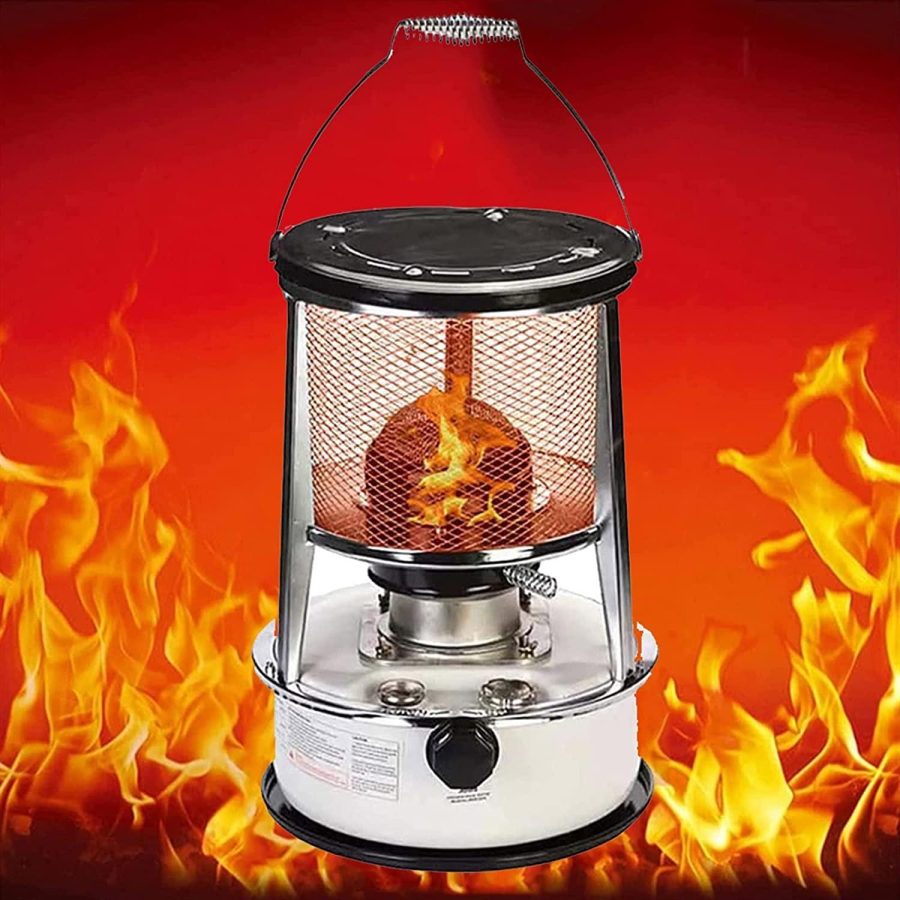 Flxsxq Non Electric Kerosene Heaters for Indoor,White Low Power Consumption Kerosene Stoves,Emergency Kerosene Stove Burner,for Balcony Garden Patio or Camping