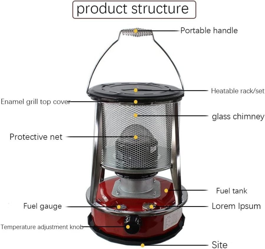 IIIHAT Kerosene Stove, Kerosene Stove Heater, Indoor Kerosene Heater, Suitable for Indoor and Outdoor Kerosene Space Heaters, Camping Heating (White-6L) - Image 5