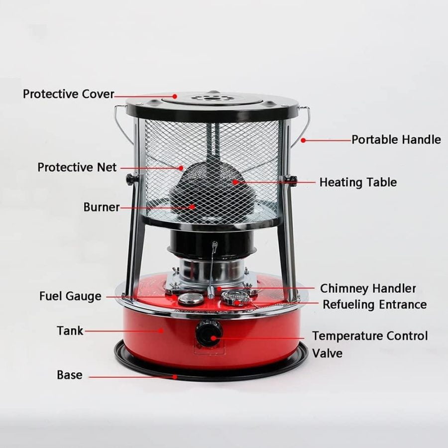 4.5L Portable Kerosene Stove Heater, Outdoor Home Fast Burning Heating Stove, Multifunctional Oil Lamp, Red - Image 5