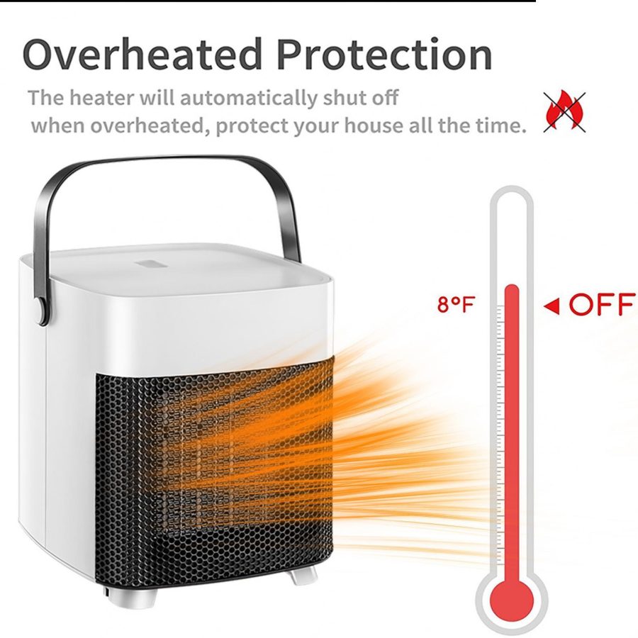 Jovati Space Heater for Indoor Use, Fast Heating Ceramic Electric Heater , Overheating & Tip-Over Protection,Portable Heater Oscillating Ceramic Heater for Bedroom, Office, and Indoor Use - Image 5