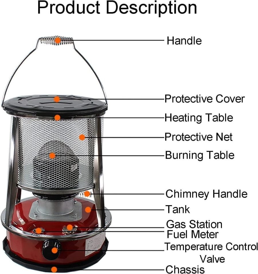 GBEN 2 in 1 Portable Kerosene Heater Outdoor Radiant Heating Stove Tent Heater for Camping, Adjustable Firepower, for Ice Fishing Hiking Hunting Survival Emergency & Patio 22.9.23 (Color : 4.6l) - Image 2