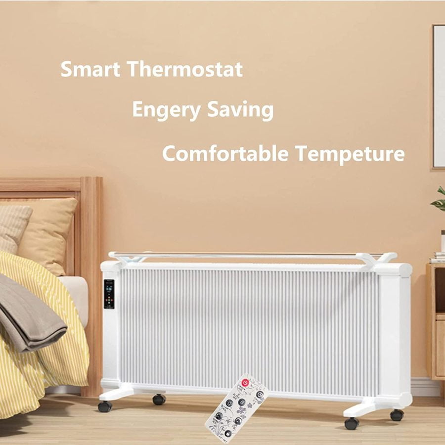 Electric Heater, 1000W Infrared Convection Space Heater with Thermostat, Waterproof Silent Household Energy Saving Radiator Heater with Overheat Protection, -Standing or Wall-Mounted - Image 3