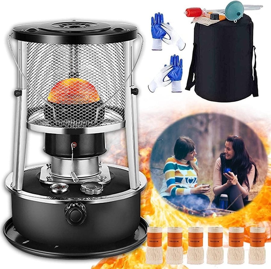 4.5L Portable Kerosene Stove Heater For Indoor Use, 9000 Btu/h Heaters Indoor Portable Non Electric Heaters For Outdoor Patio Camping Ice Fishing Survival Emergency - Height Adjustable 13″~18.1″