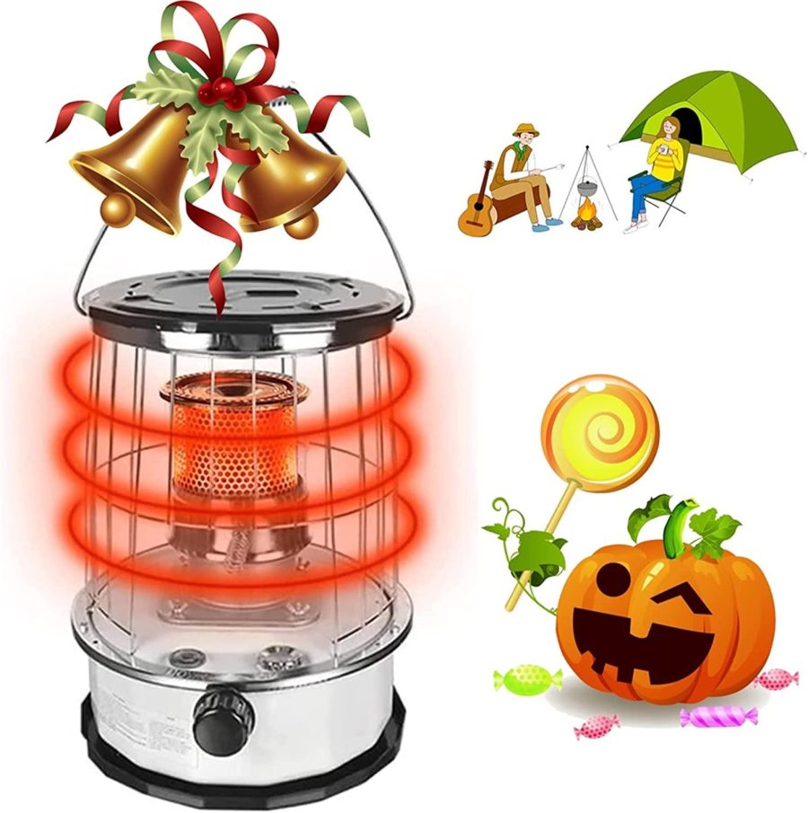 Flxsxq 4.6L Kerosene Stove Heaters,Portable Kerosene Space Heaters Stove,Non Electric Emergency Heaters,Windproof and Heat Accumulation Kero Heater