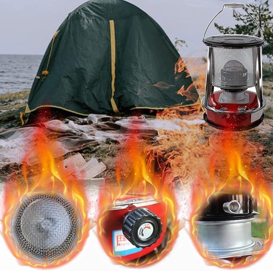 GBEN 2 in 1 Portable Kerosene Oil Heater Kerosene Stove Burner, with Adjustable Flame for Ice Fishing Backpacking Hiking Hunting Survival Emergency 22.9.23 (Color : Red/4.6l) - Image 6