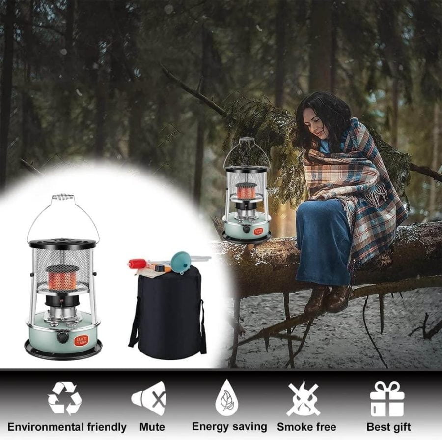 Flxsxq Green Portable Kerosene Stove,Efficient Kerosene Space Heaters,Low Fuel Consumption,Fire Power Adjustable,Non Electric Emergency Heaters - Image 3