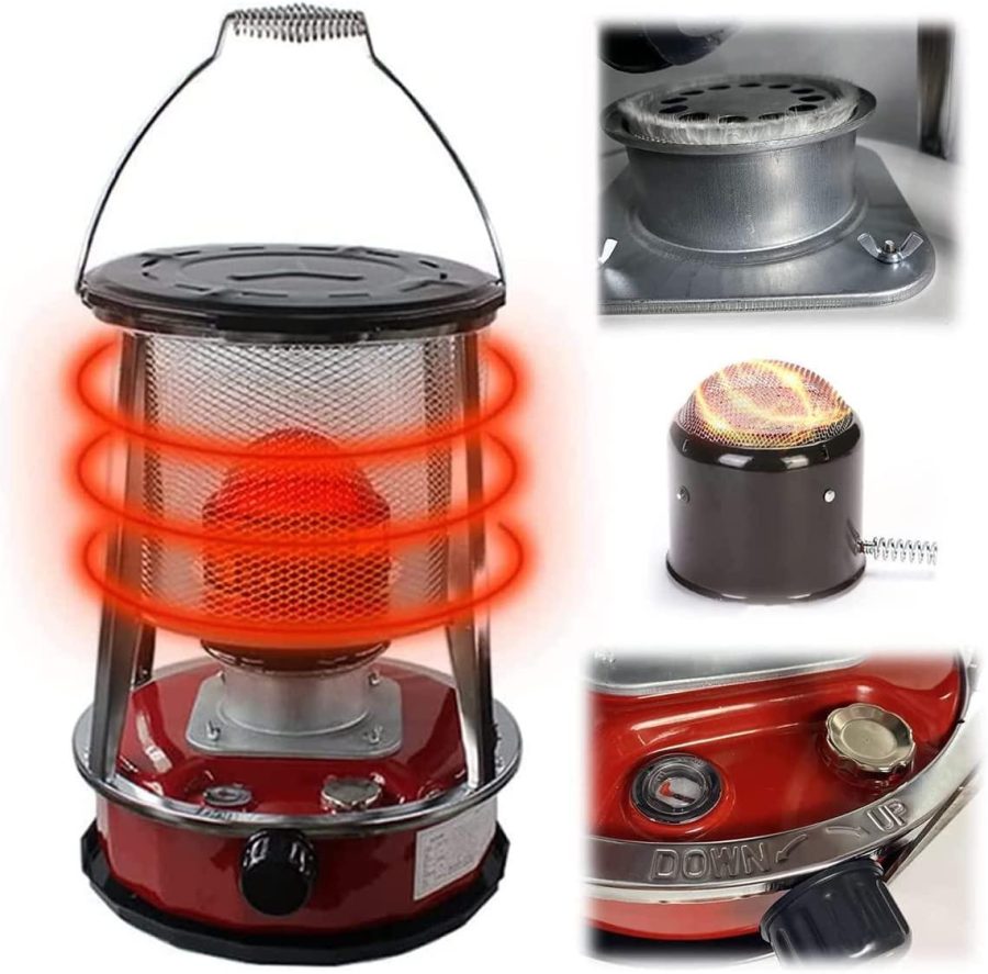 Patio Kerosene Heater Convection Kerosene Stove Emergency Wick Heater Mobile Burner Adjustable Flame for Outdoor Camping Picnic Tent Christmas Party