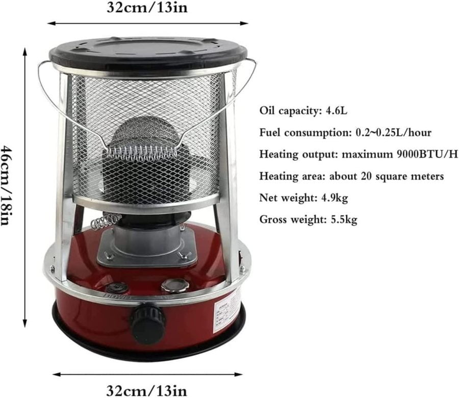 Patio Kerosene Heater Convection Kerosene Stove Emergency Wick Heater Mobile Burner Adjustable Flame for Outdoor Camping Picnic Tent Christmas Party - Image 8