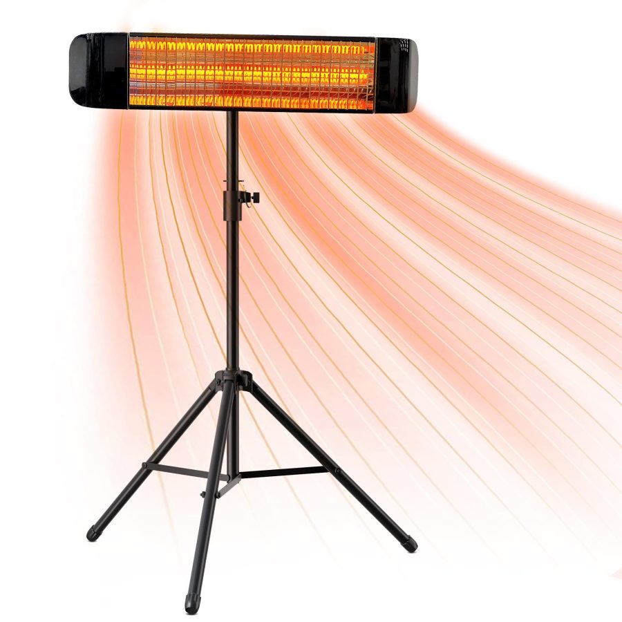 Electric Patio Heater with Tripod Waterproof Standing Indoor Outdoor Infrared Heater