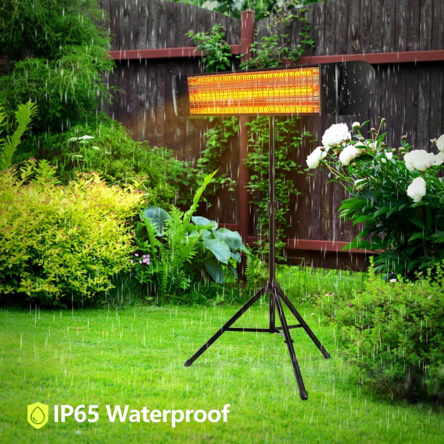 Electric Patio Heater with Tripod Waterproof Standing Indoor Outdoor Infrared Heater - Image 4