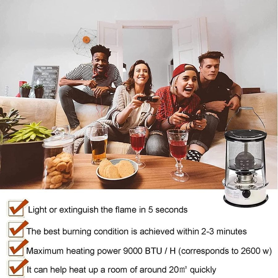 GBEN 2600W Kerosene Space Stove Heater Heaters Emergency Camping Heaters for Tents, Adjustable Firepower, for Office Room Desk Indoor Outdoor 22.9.26 (Color : 6l) - Image 3