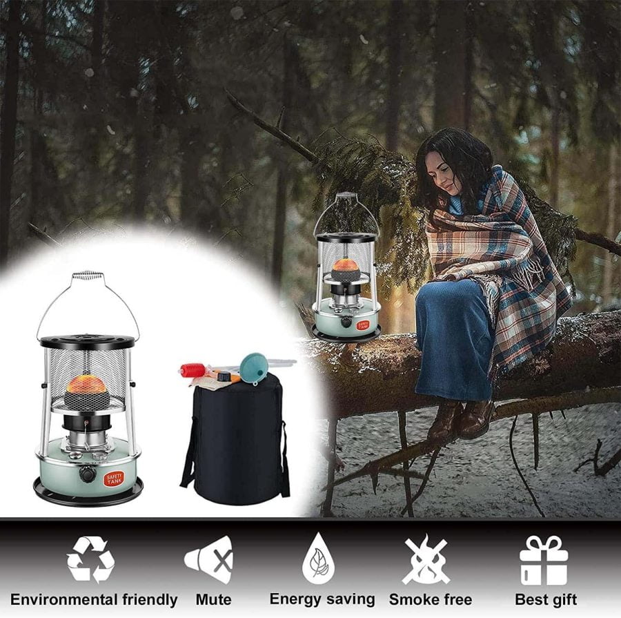 Efficient Kerosene Heaters for Indoor Use, Stainless Steel Indoor Heater Non Electric, Kerosene Stove Camping with Portable Handle, with 6 Wicks 2 Pairs of Gloves, for Boiling Water Heating Cooking - Image 6