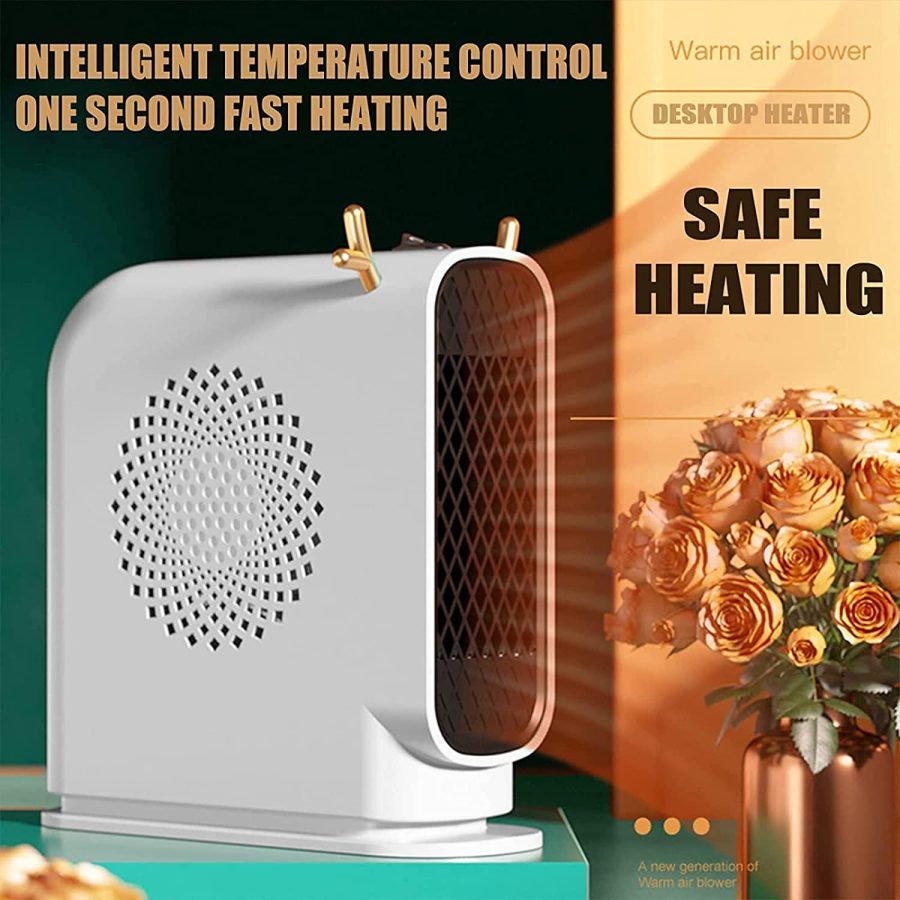 Electric Space Heater, Portable Heater with Thermostat,3 Heating Modes,Customize The Heating Temperature,Tip Over Protection, Overheat Power-Off Protection, for Bedroom, Office, Indoor Use (White) - Image 2