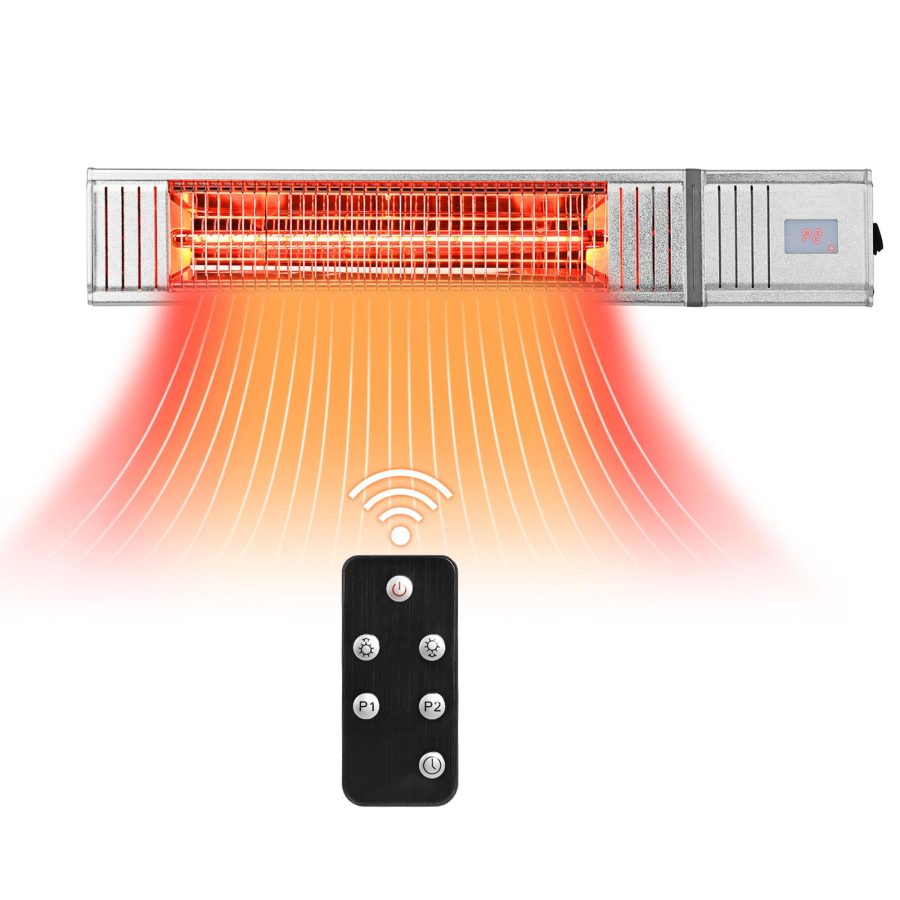 Gymax 1500W Infrared Wall Mount Space Heater w/ Remote Control Indoor Outdoor - Image 2