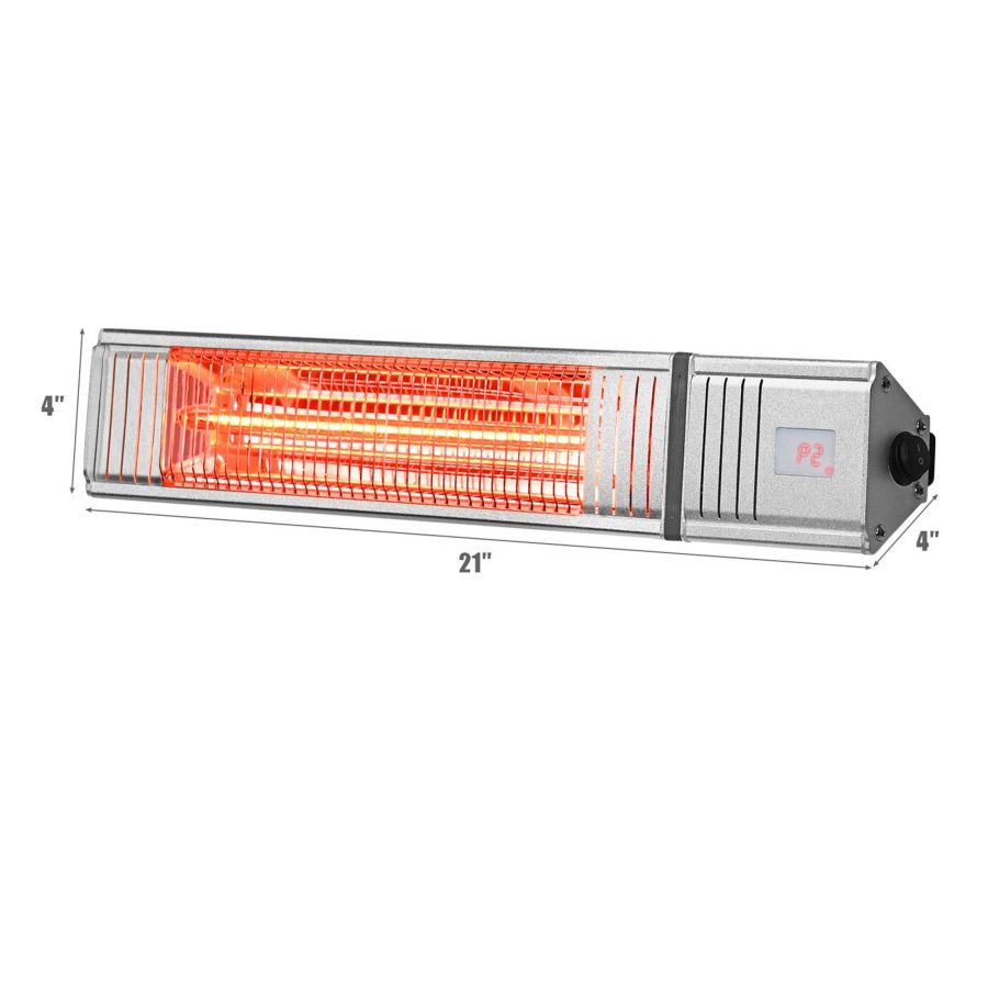 Gymax 1500W Infrared Wall Mount Space Heater w/ Remote Control Indoor Outdoor - Image 3