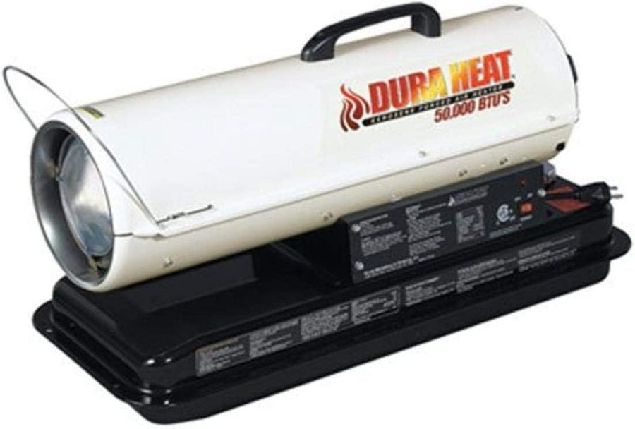 Dura Heat DFA50 50K BTU Kero Forced Air Heater with Carrying Handle,White/Black