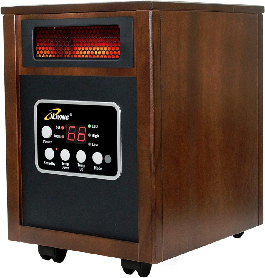 Iliving ILG-918W Indoor Electric Space Infrared Heater, One, Dark Walnut - Image 2