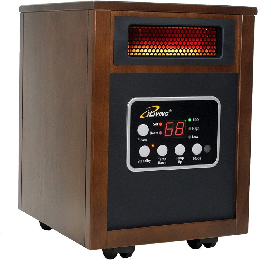 Iliving ILG-918W Indoor Electric Space Infrared Heater, One, Dark Walnut - Image 3