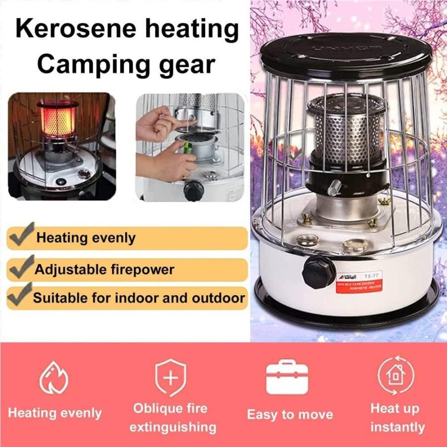 Flxsxq Kerosene Stove Heater for Outdoor Camping Lightweight Portable Stainless Steel Oil Heater Glass Burner for Ice Fishing Backpack Hiking Hunting - Image 6