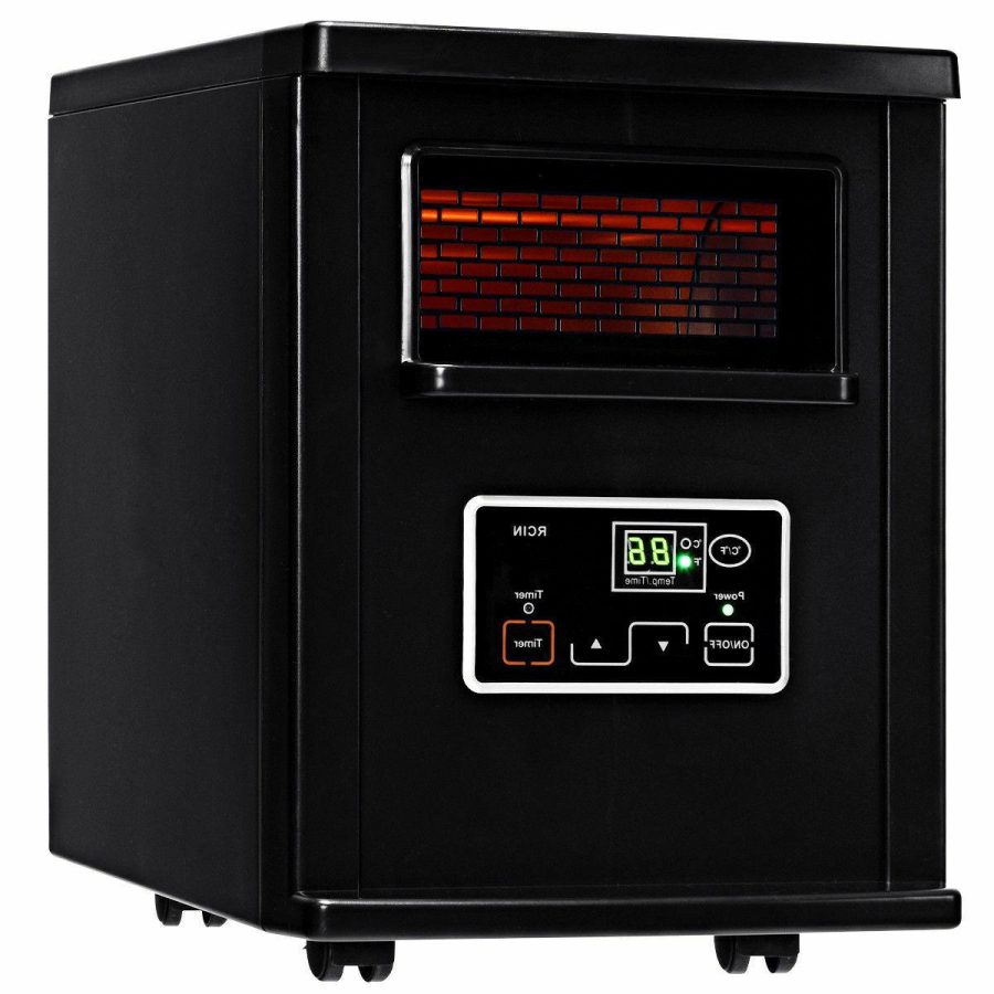 Gymax Remote Control 1500W Electric Heater Portable Infrared Space Machine w/ LED display Black