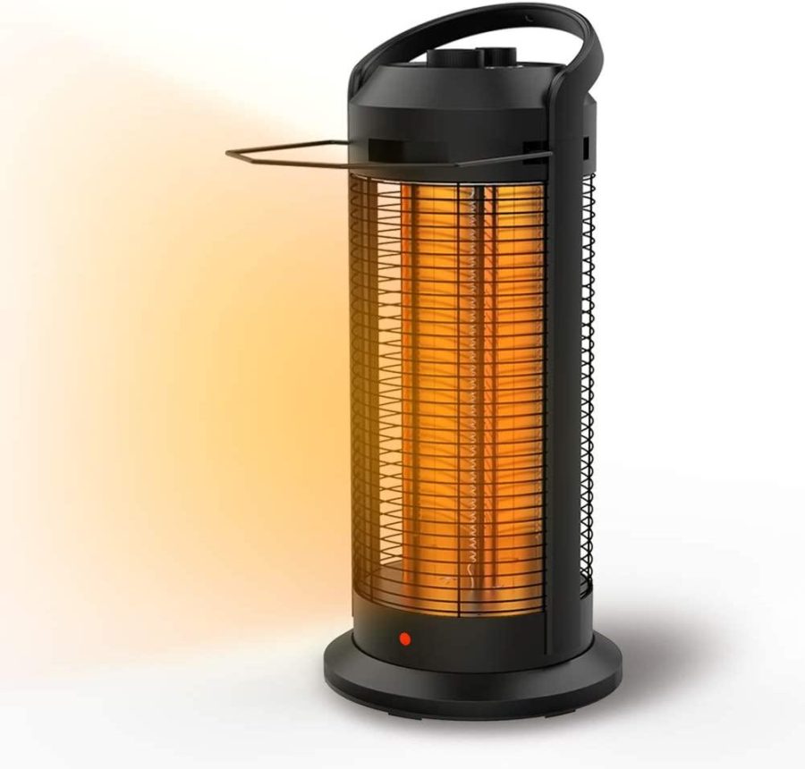 Electric Infrared Space Heater, 70° Oscillating Radiant Tower Heater with Tip-Over Protection and Overheat Protection, 2 Heating Modes for Office Home Patio, 1500W