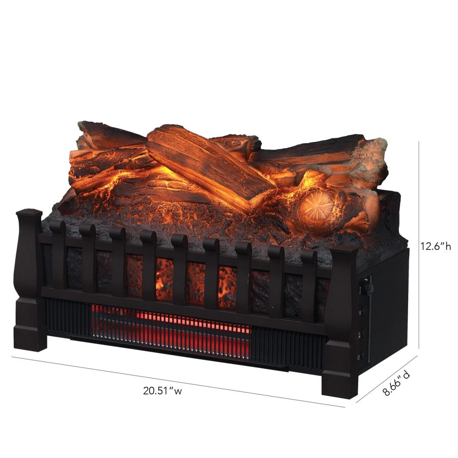 Infrared Quartz Log Set Heater with Realistic Ember Bed and Logs, Black - Image 2