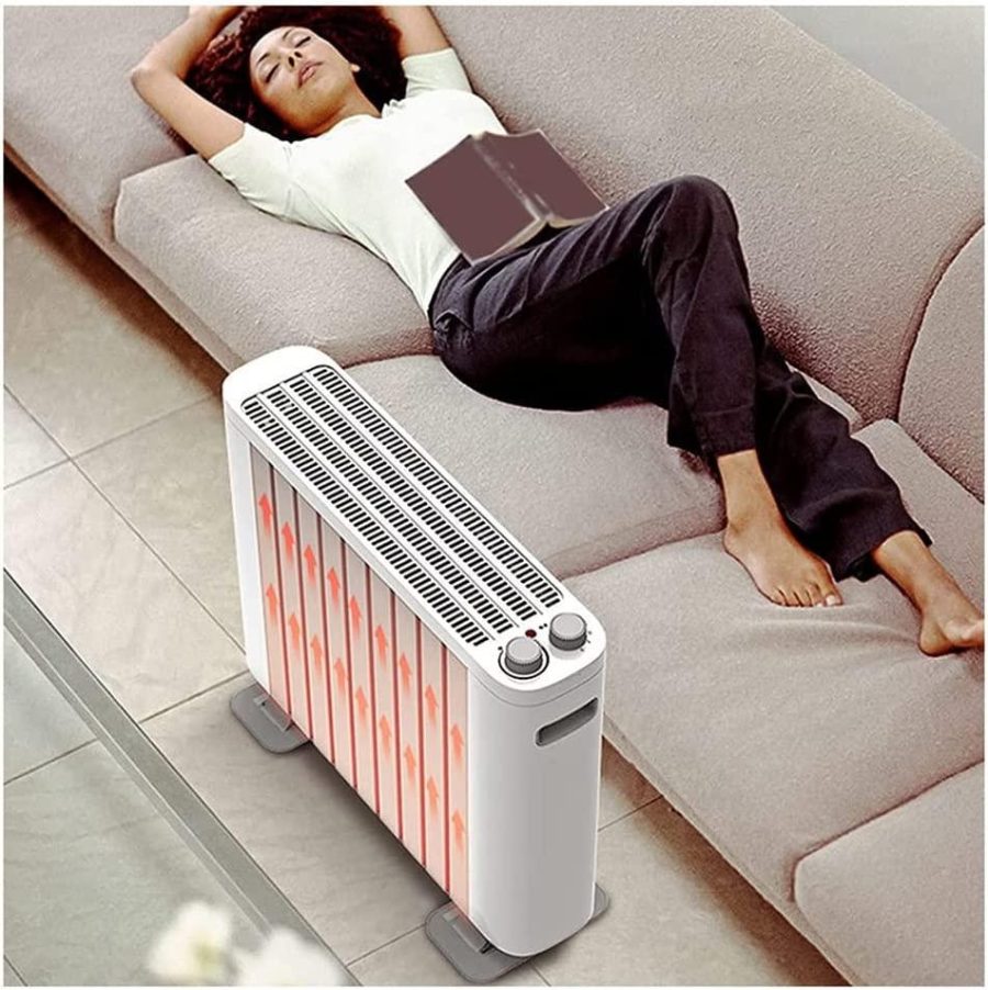 Heater Energy Saving 2000W Space Heater Mobile Radiator Noise Reduction Household Anti-scalding Electric Heater for Bedroom Office (Color : White, Size : 18.9x5.9x16.1in) - Image 3