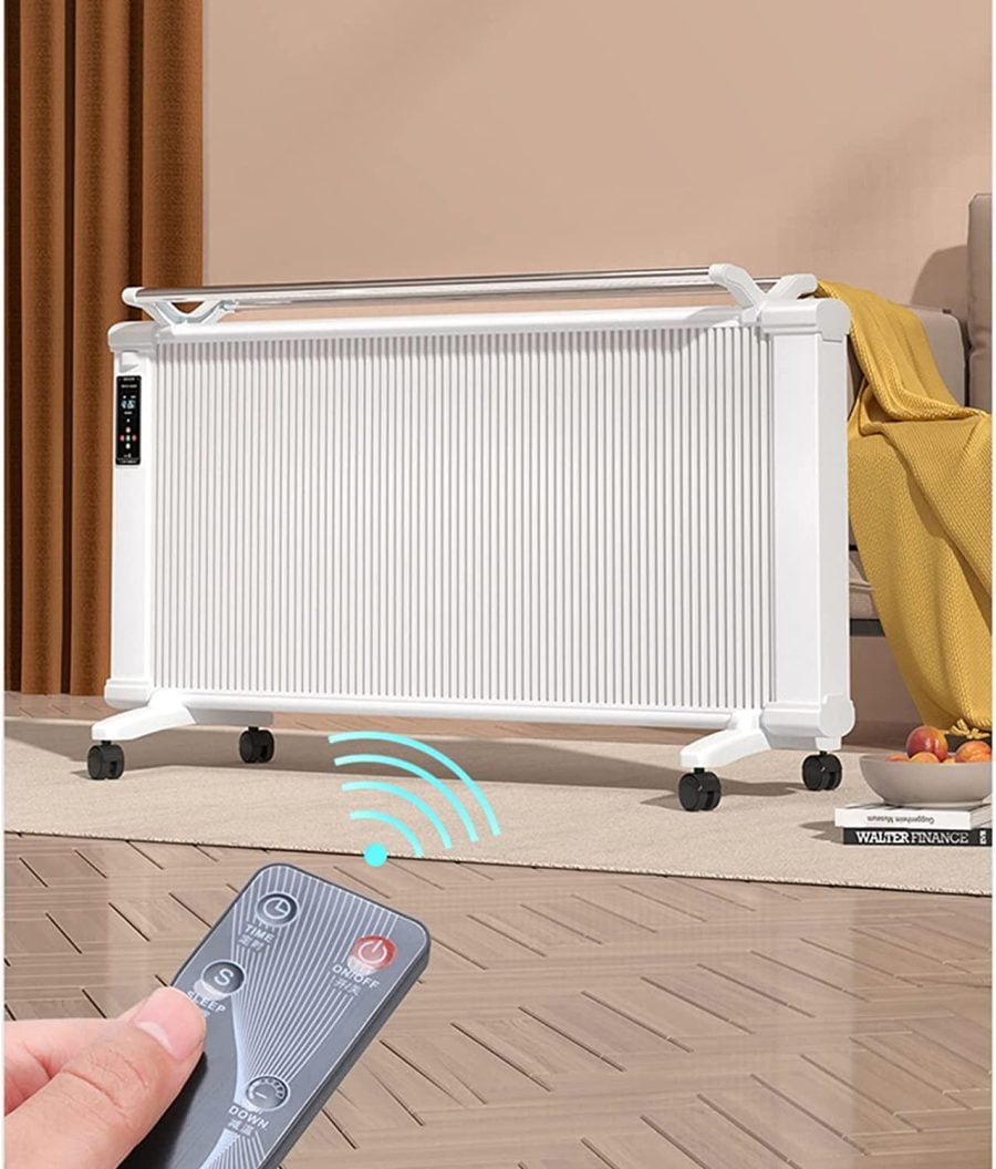 Electric Heater, Infrared Convection Heater with Thermostat, Silent Home Office Energy Efficient Fast Heating Radiator with Safety Overheat Protection, -Standing or Wall-Mounted,800W