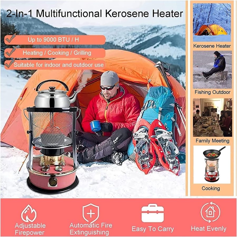 GBEN Kerosene Stove Heater Kerosene Heater Stove Lightweight Portable Stainless Steel Oil Heater with Adjustable Flame, for Commercial and Residential Use 22.9.24 (Color : White/6l) - Image 2