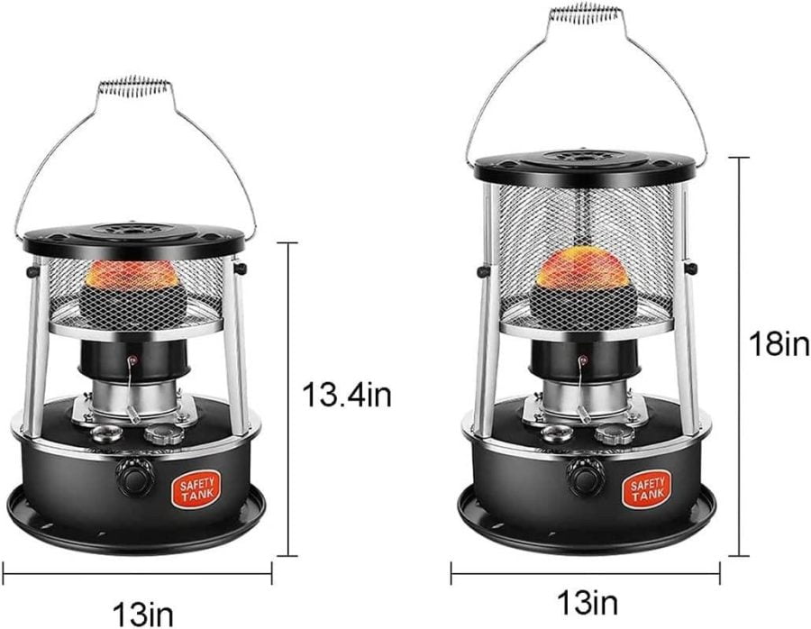 DUTIL Kerosene Heaters for Indoor Use,Adjustable Height Kerosene Stove,4.5L Multifunctional Non Electric Heater, Removable Top Cover Indoor Kerosene Heater, with Storage Bag, Wick and Gloves - Image 2