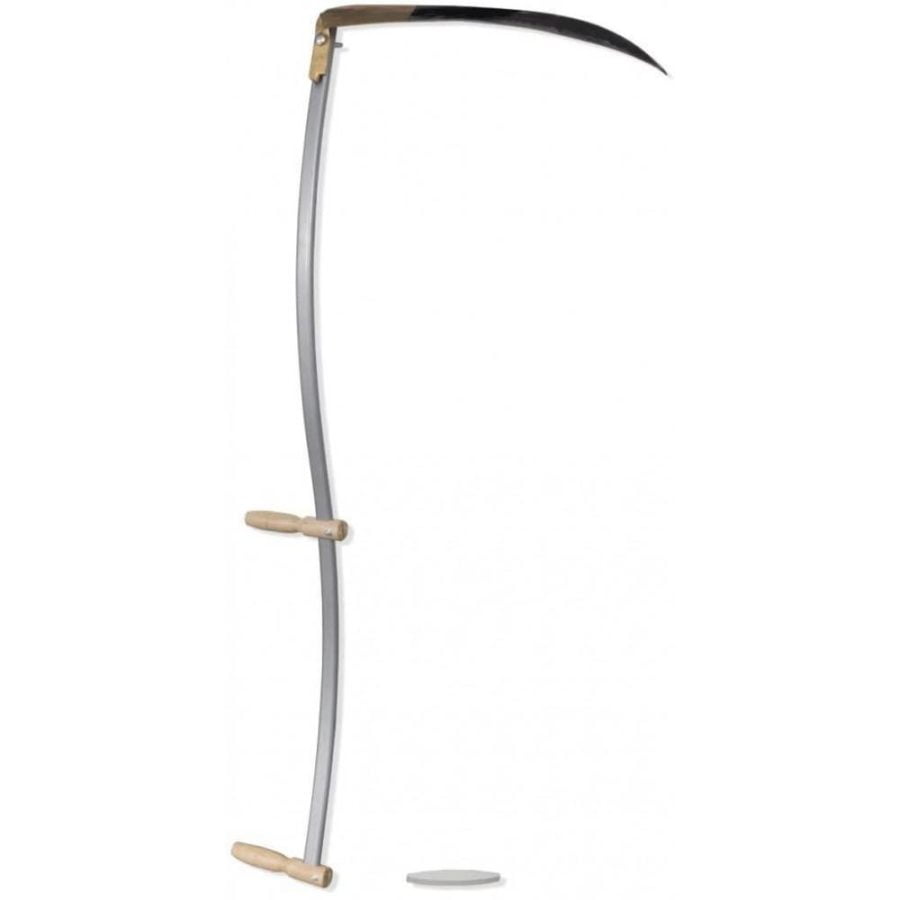 Festnight Grass Sickle Scythe Manual Weeder with Grinding Stone, Great for Cutting Wheat, Oats, Barley 4' 7"