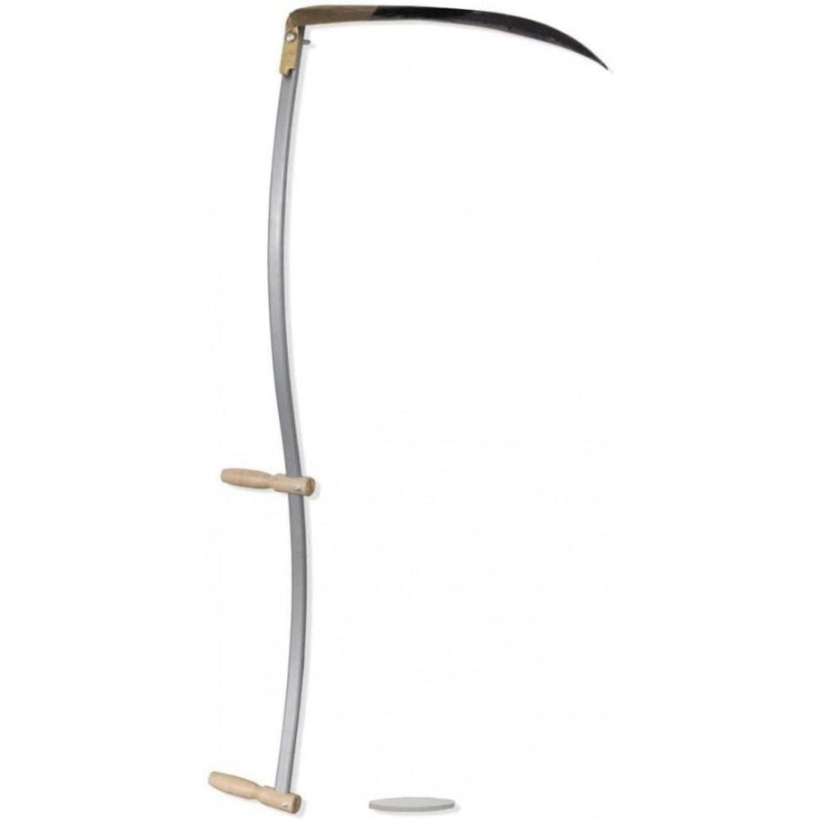 Festnight Grass Sickle Scythe Manual Weeder with Grinding Stone, Great for Cutting Wheat, Oats, Barley 4' 7" - Image 3