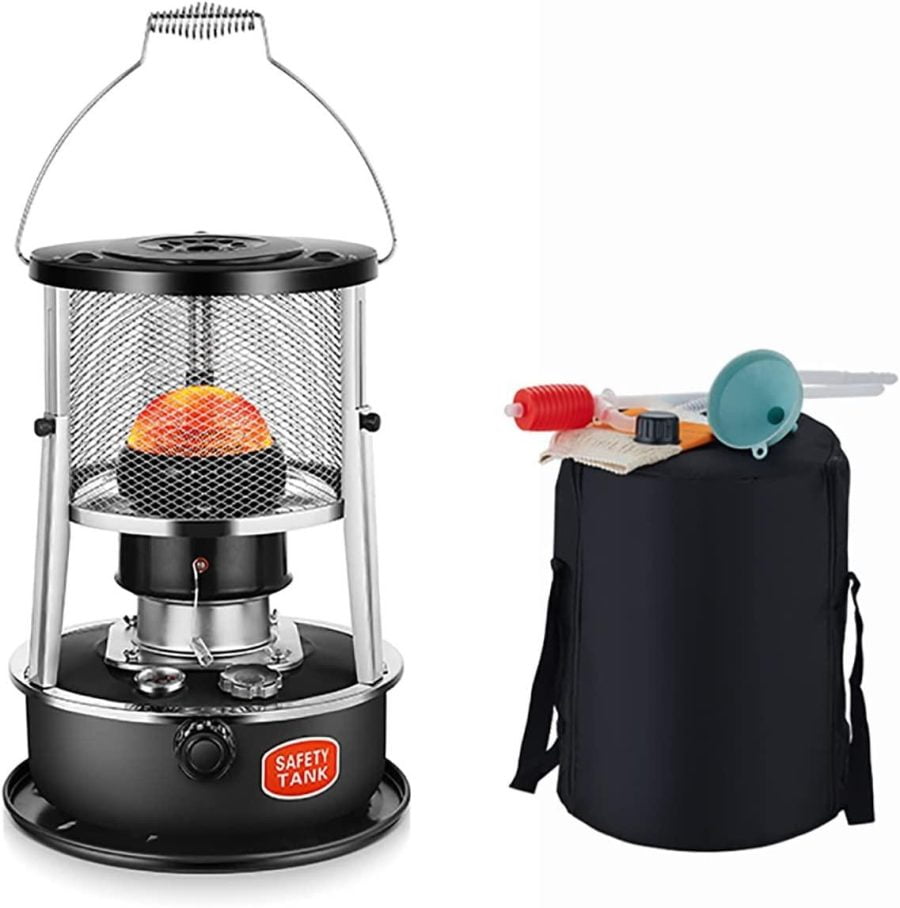 DUTIL Kerosene Stove,Non Electric Heater, Indoor Kerosene Space Heaters,Adjustable Height, for Camping, Burn More Fully Indoor Emergency Heater, with Storage Bag