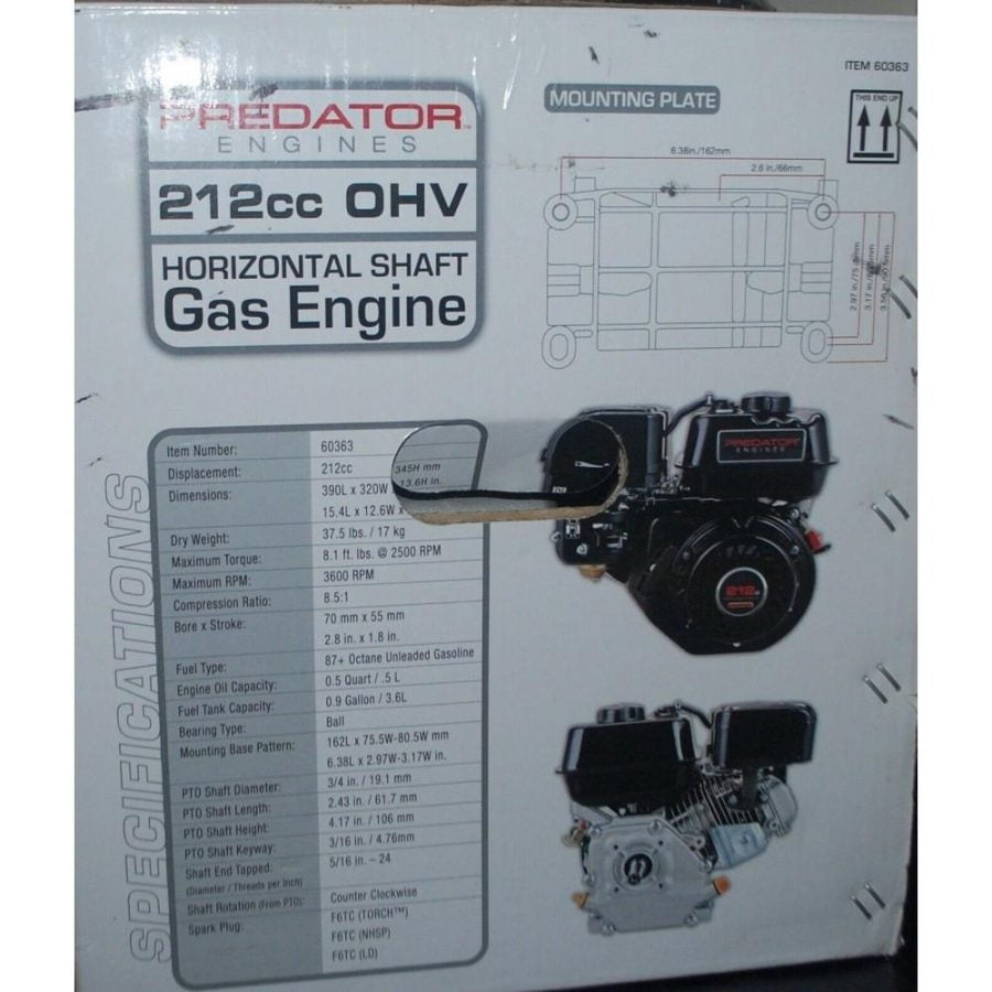 Predator Horizontal Shaft Engine – 6.5 HP, 212cc - Image 3