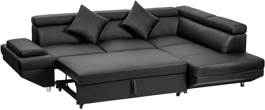 Black Sofa Sectional Sofa Bed futon - Image 2