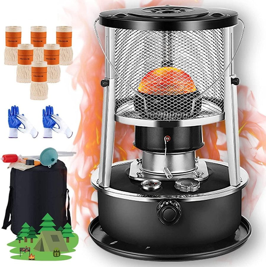 Emergency Heater No Electricity Kerosene Heaters For Indoor Use, Kerosene Stove Heater Non Electric Heaters For Indoor Outdoor Ice Fishing Hunting Survival Emergency - 9000 Btu/h Efficient Heating