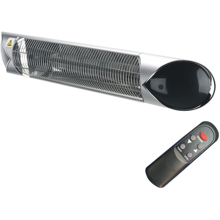 Hanover 35.4" Wide Electric Carbon Infrared Heat Lamp with Remote Control, Silver - Image 6